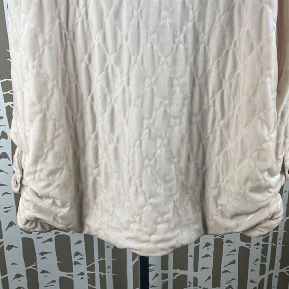 See And Be Seen Quilted Velour Jacket Shacket Ecru L - Picture 12 of 16